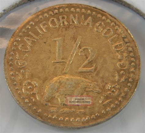 1852 half cent california gold.